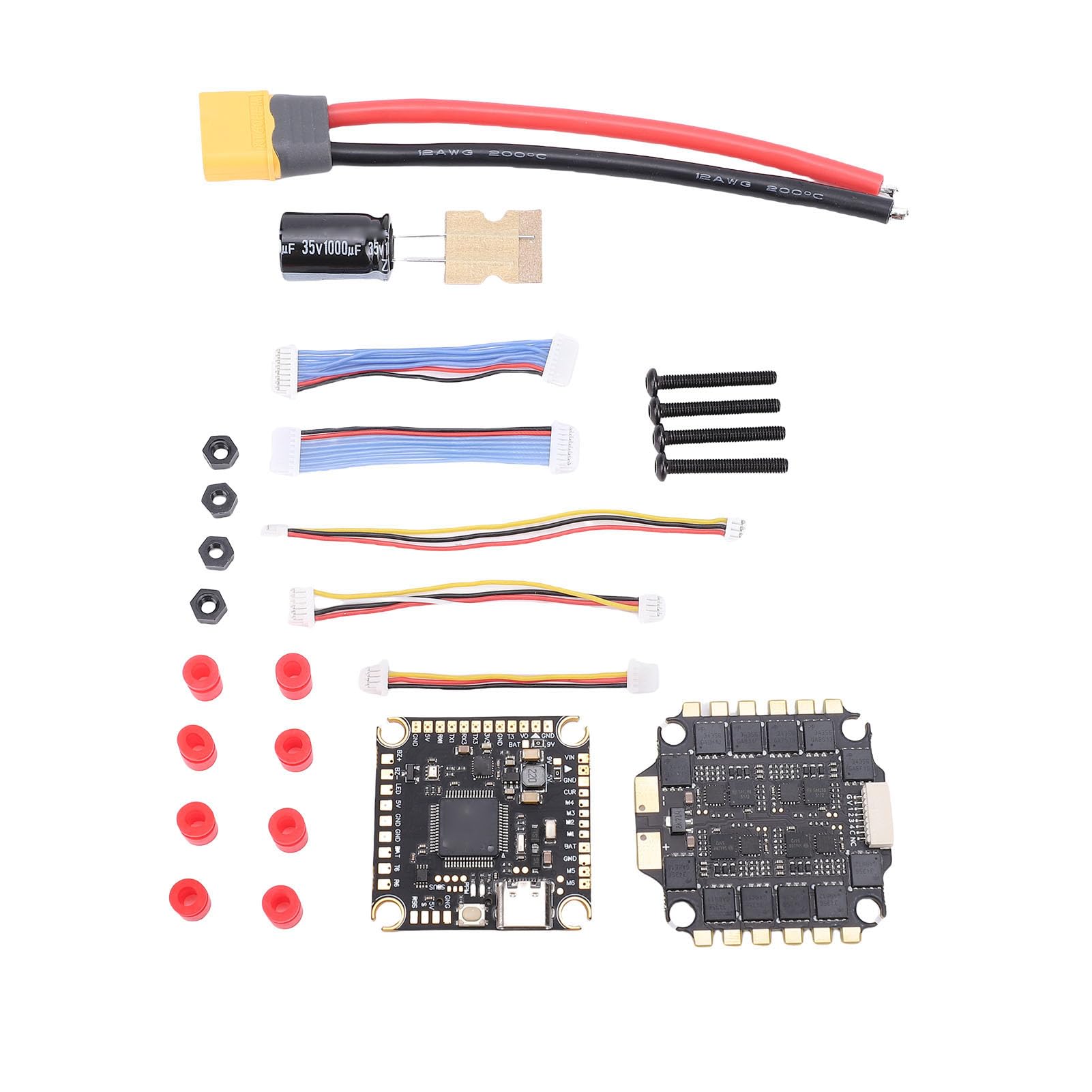 Drfeify Kontroler Lotu F405 F4 V3S PLUS, Plastikowy Kontroler Drona z płytką ESC 55A 65A do Zdalnego Sterowania Dronami RC i Doświadczeniem FPV