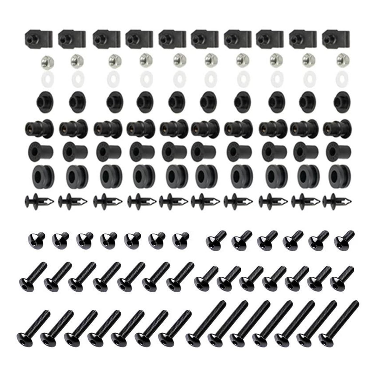 Schraubensatz Für CBR900RR Für Fireblade 954 2002-2003 Motorrad Voll Verkleidung Kits Befestigungs Clips Schraube Verkleidung Schraube(Schwarz)