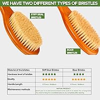 Vista 5 de ICANdOIT - Cepillo de baño de mango largo antideslizante de cerdas de jabalí natural de 17.71 pulgadas, limpiador de ducha con mango doblado