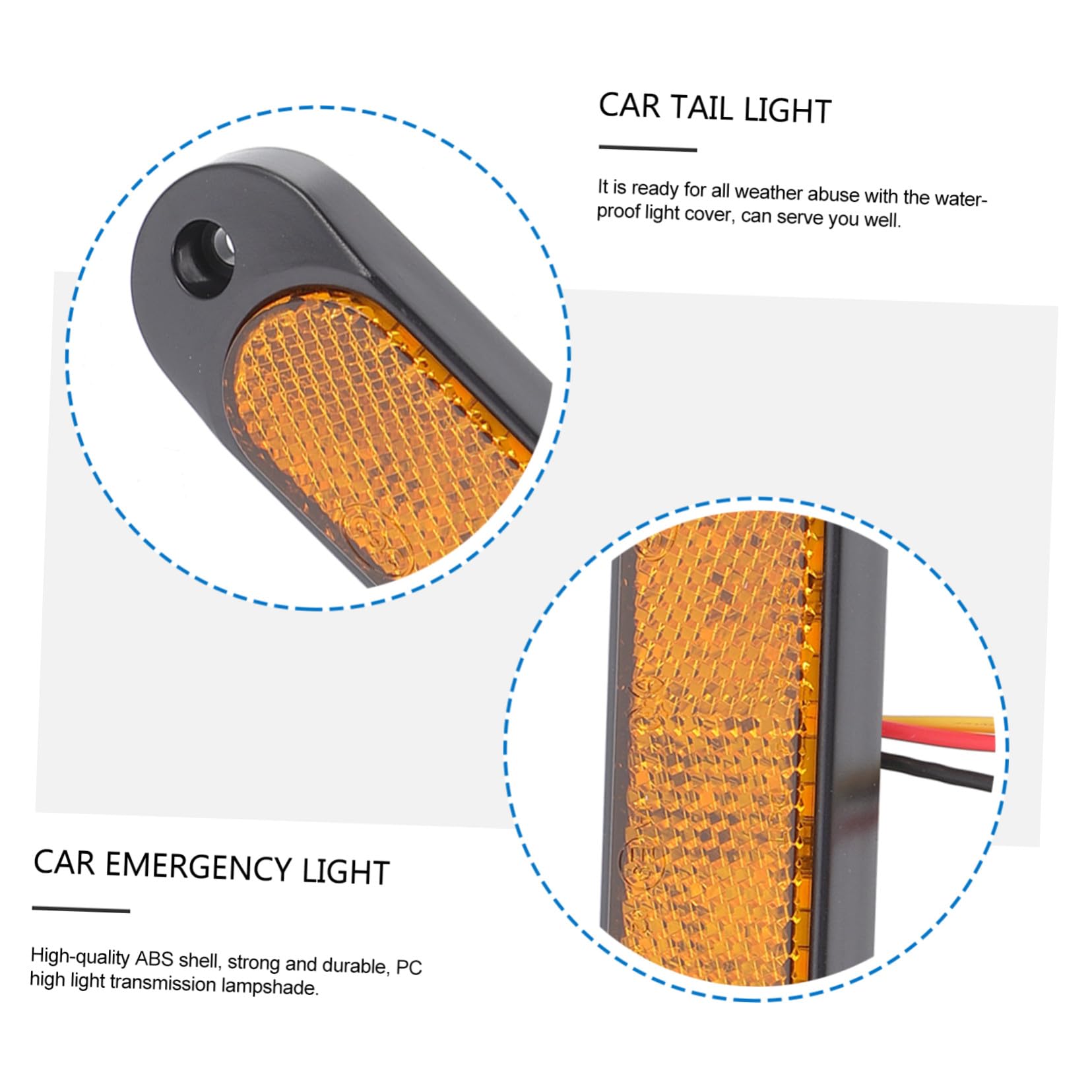 Yardwe 4 Juegos Luz de Borde LED Luz Trasera de Coche de Señal Lateral para Emergencia