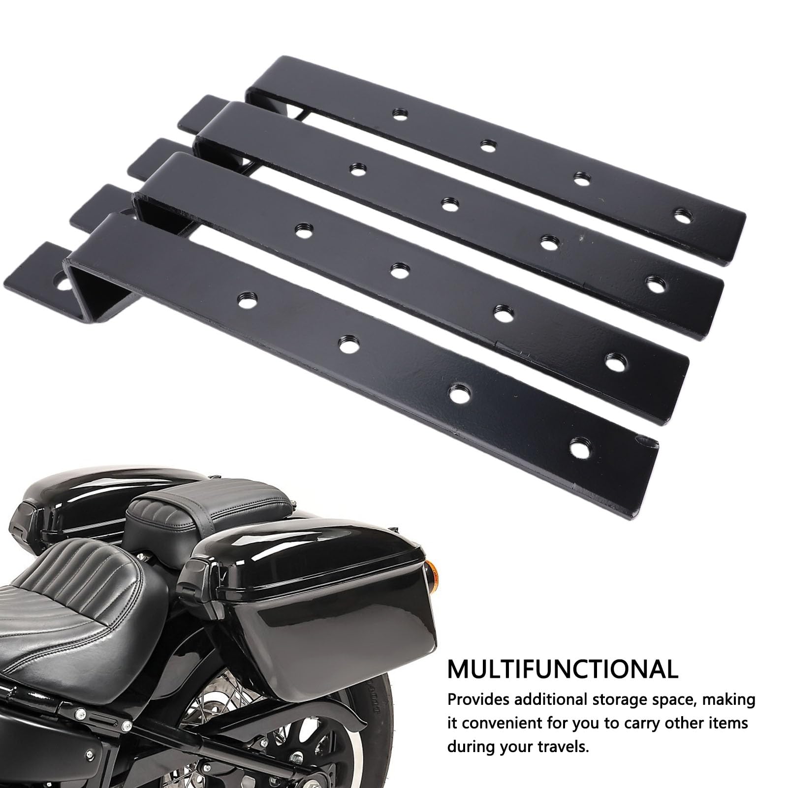 Rosvola Staffa di Montaggio Universale per Borsa Laterale per Moto, Kit di Montaggio Regolabile per Carichi Pesanti, Staffa per Borsa Rigida con vestibilità Universale, Ideale per il Modello Cruiser