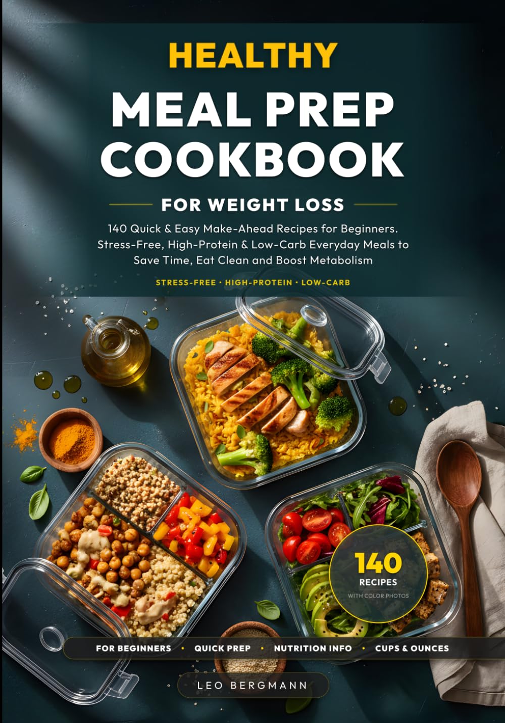 Healthy Meal Prep Cookbook for Weight Loss: 140 Quick & Easy Make-Ahead Recipes for Beginners. Stress-Free, High-Protein & Low-Carb Everyday Meals to ... and Boost Metabolism (Real Food, Real Fast)