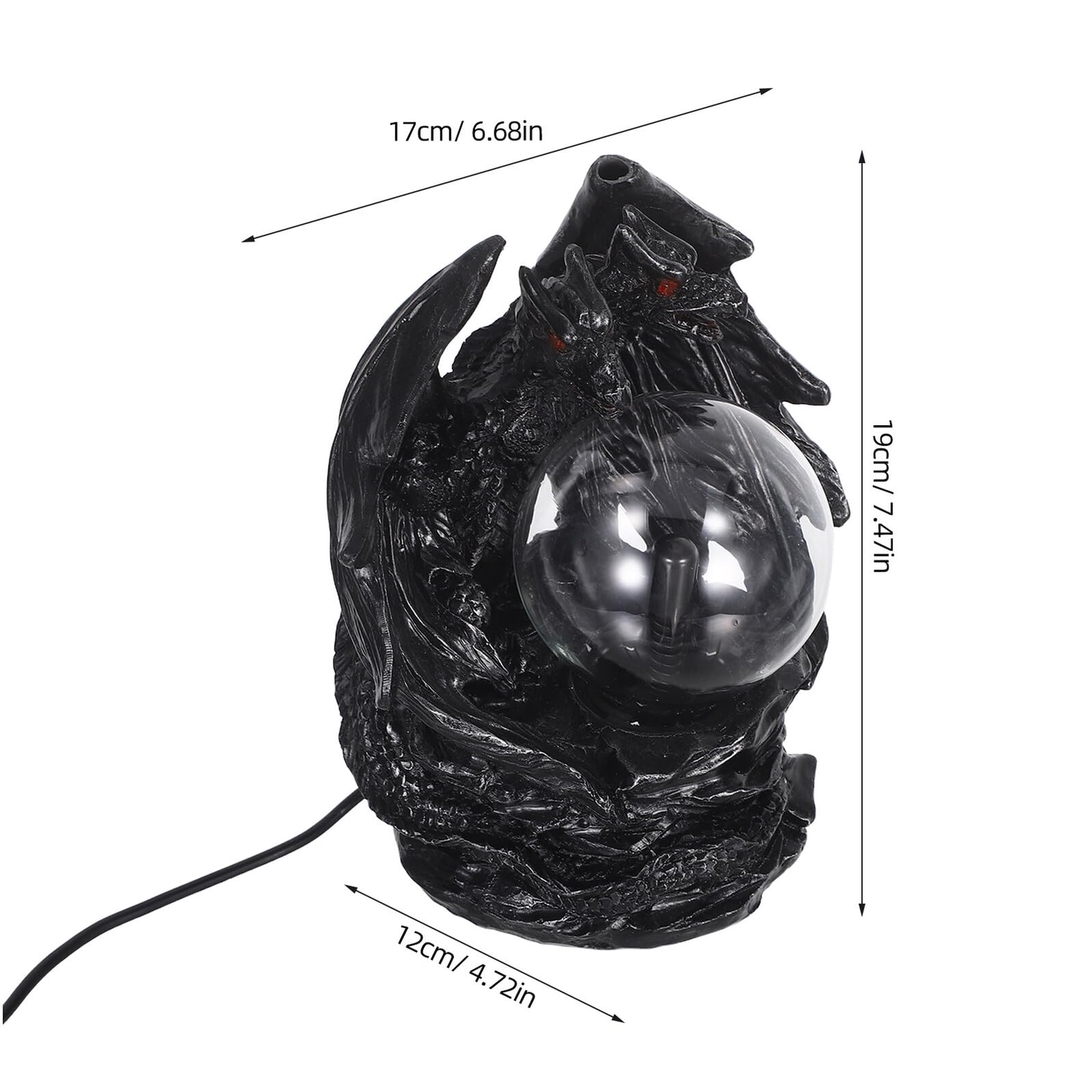 Abaodam Lampada al Plasma Drago per Decorazione Halloween con Effetto Luminoso Vivido, Alimentazione USB e Design Creativo in Resina per Soggiorno e Camera
