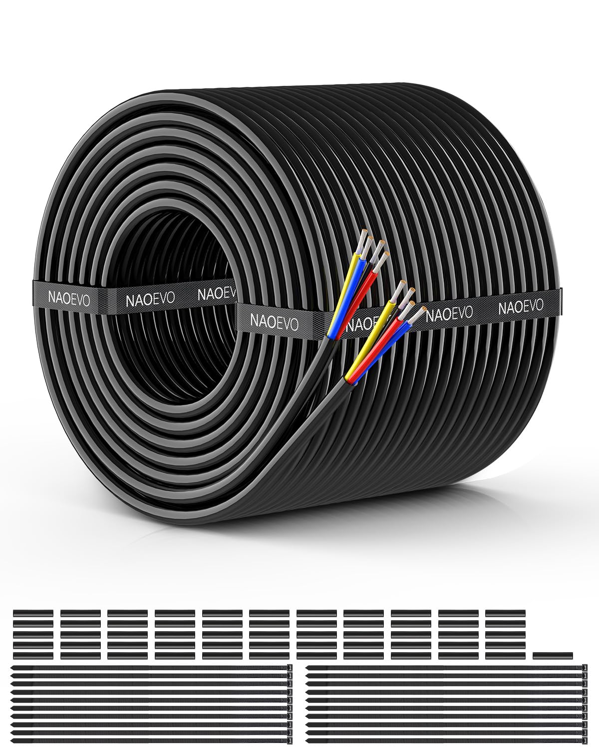 Sponsored Ad - 16 Gauge Wire 4 Conductor Wire, 16 AWG 4 Core Stranded PVC Cable, Tinned Copper/Low Voltage 12V/Flexible Extension Cord for Automotive Trailer Wiring, Lamp Cord, Marine, RGB Cable (100FT)