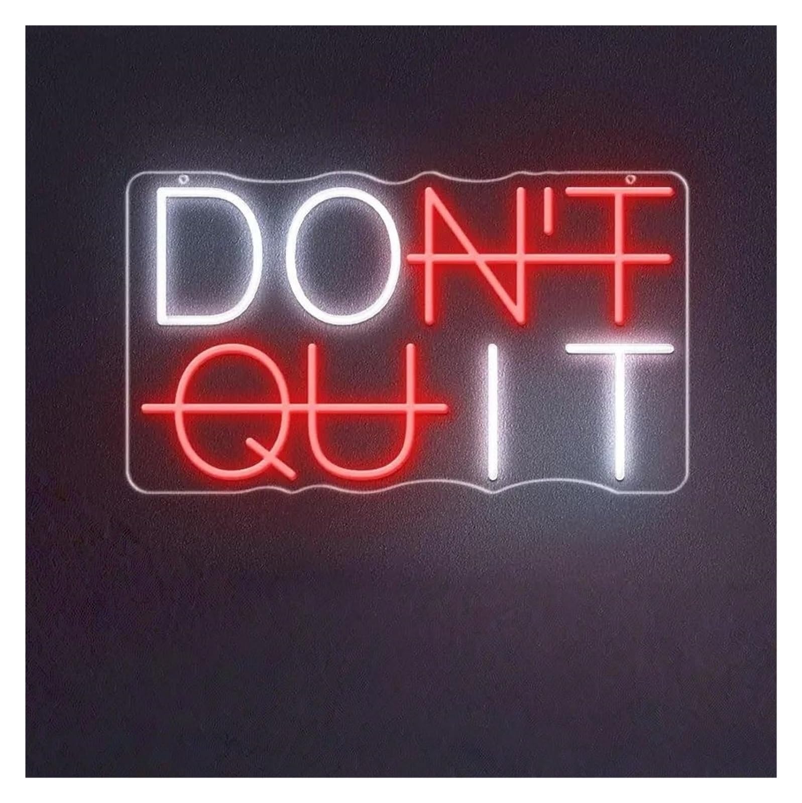 RONGCH Hanging Art Neon Signs Don't Quit Neon Sign USB Dimmable LED Light for Party Man Cave Room Bedroom Gym Wall Decor 40.6cmx25.4cm(D)