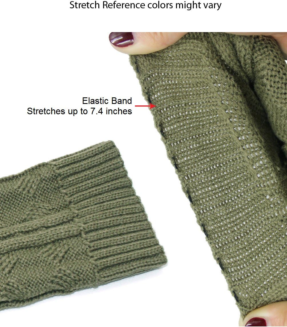 Dahlia Women's Leg Warmers & Boot Cuffs - Synthetic Wool, Cable Knit
