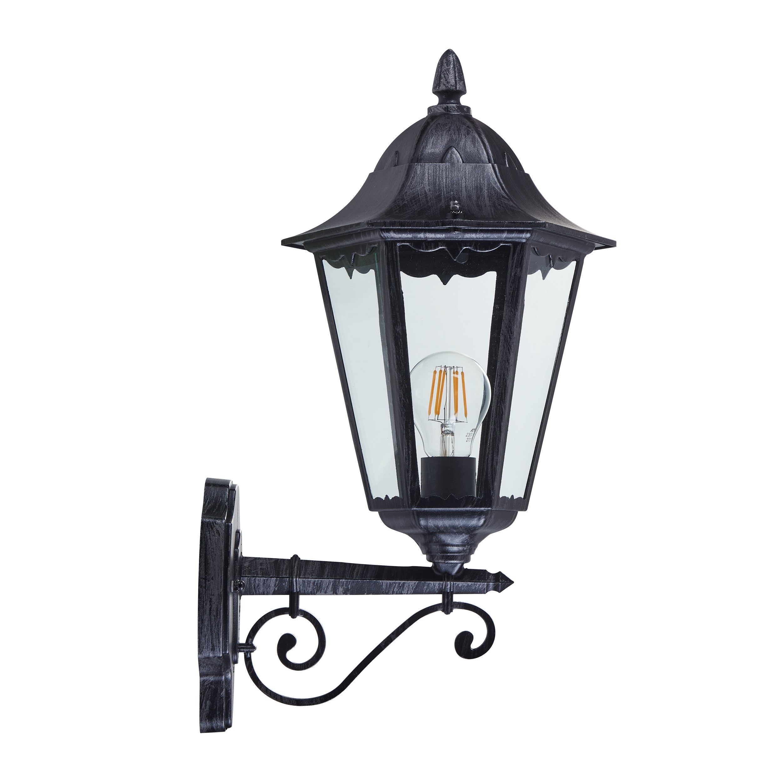 Eglo Ninnarella Lampada Da Terra LED Da Giardino – Lanterna Per Esterni IP44 In Metallro Nero, Luce Bianca Calda, Per Vialetti E Terrazzi