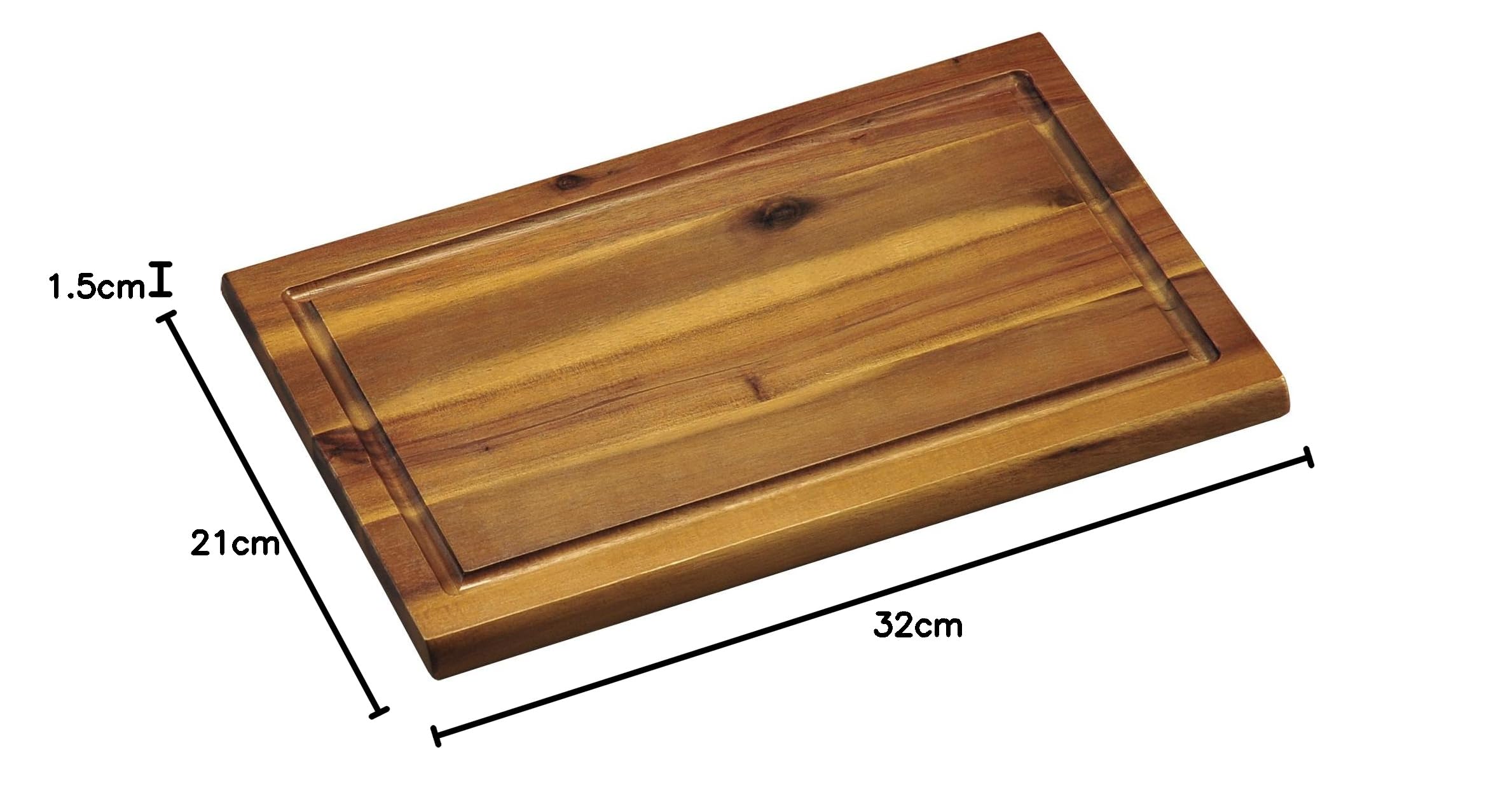 Kesper 28180 | 5 er Set Schneide- und Servierbrett aus Akazie, Akazienholz, Braun, 32 x 21 x 1.5 cm