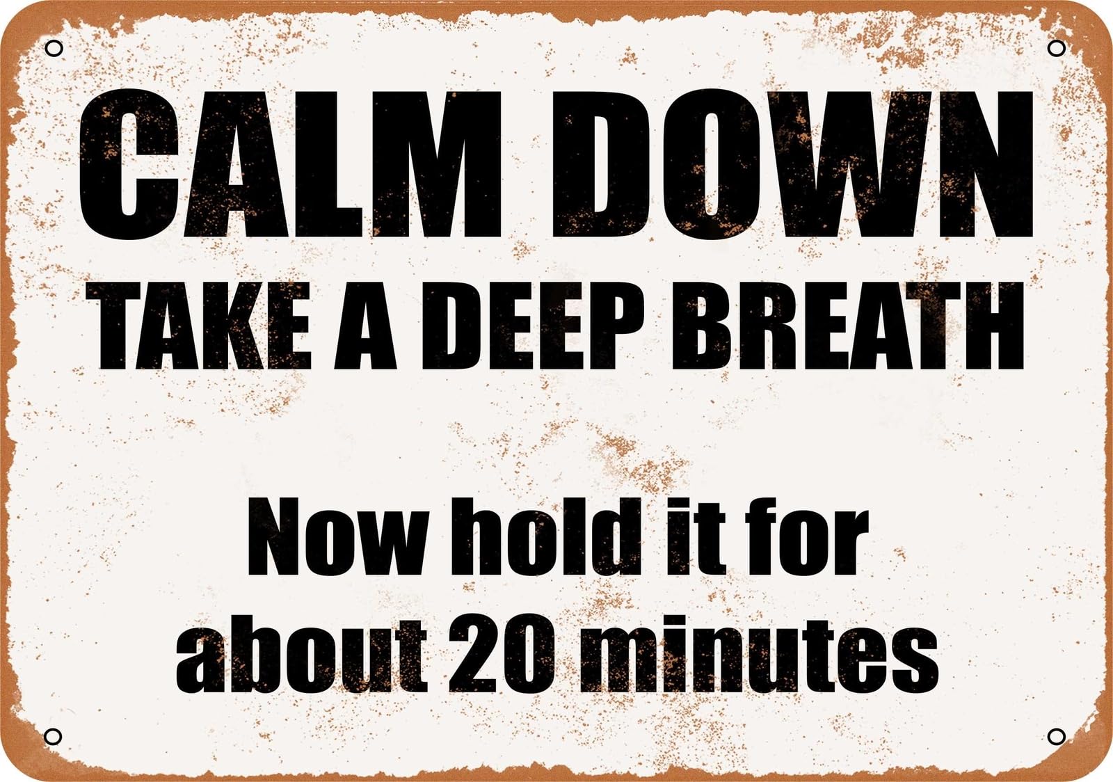 Miaomansenstore Metal Sign - Calm Down, Take A Deep Breath- Vintage Look Home Decor