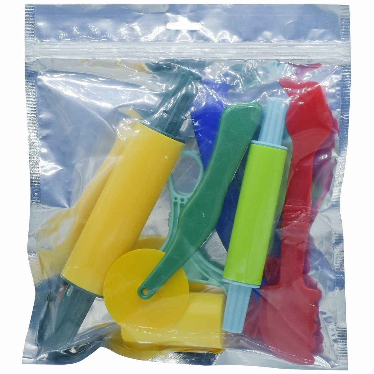 Aadya Crafts Clay Dough Tool Set, Plastic, Non-Toxic, 6 Pieces, Rolling Pins, Cutters and Rollers, for Kids, CN-004 2