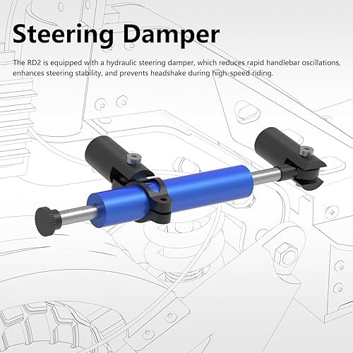 Miniatura 4 de RD2 Scooter eléctrico todoterreno de doble motor para adultos, 50 MPH, rango de 55 millas, pico de 5000 W, neumáticos de 10.5 pulgadas, certificado