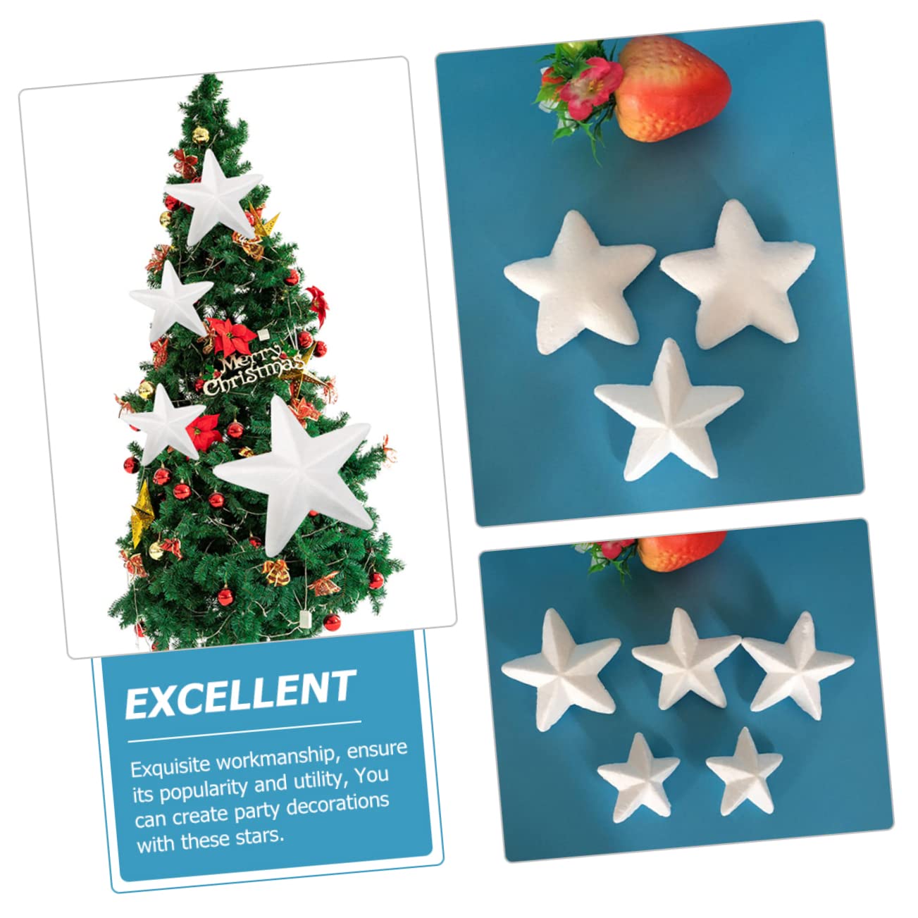 PRETYZOOM 40pezzi Decorazioni Natalizie Forma di Stella per Fai da Te Abbellimenti Unici per Albero di Natale e Crafting Creativo
