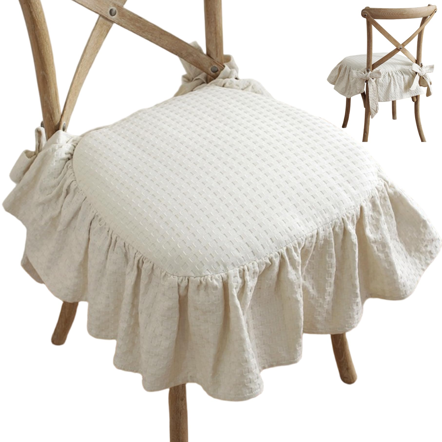 Cojines de silla de comedor en algodón premium texturizado de 17x18 pulgadas