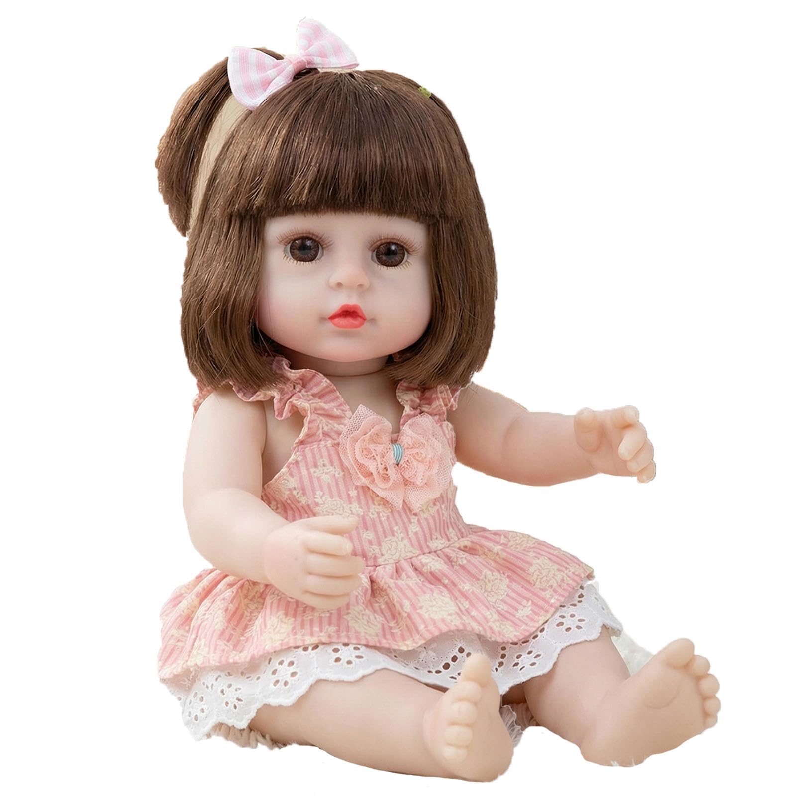 Beauenty Reborn Baby Doll,15 inch Realistic Newborn Baby Dolls - Lifelike Soft Silicone Doll Girls & Doll Clothes & Accessories for Age 3+ (A)