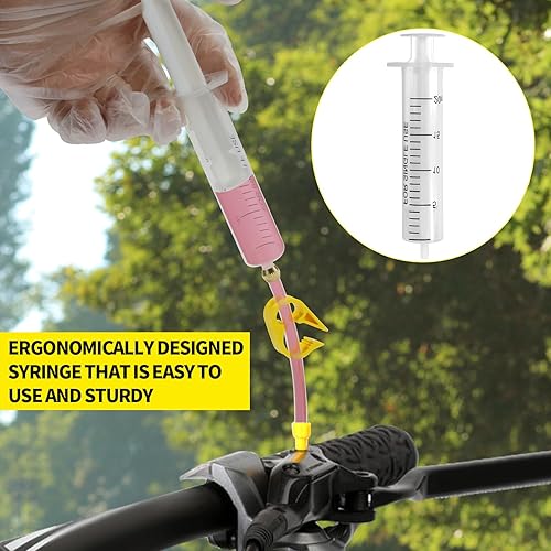 Miniatura 5 de Kit de purga de frenos para Shimano, TEKTRO, TRP Frenos de disco hidráulicos, kit de purga de líquido de frenos con aceite mineral de 6.1 fl oz para