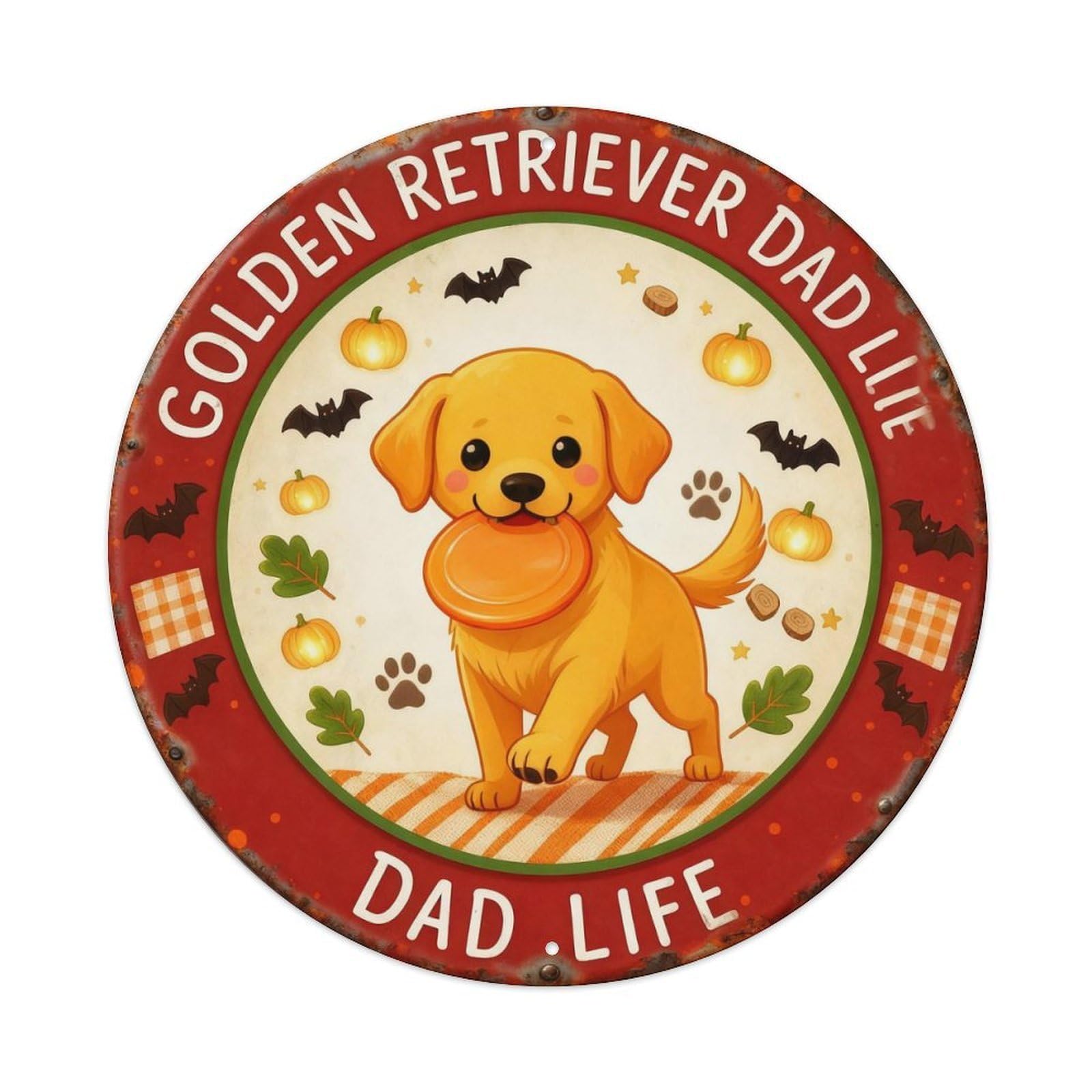 Golden Retriever Dad Life Metal Tin Sign Plaque