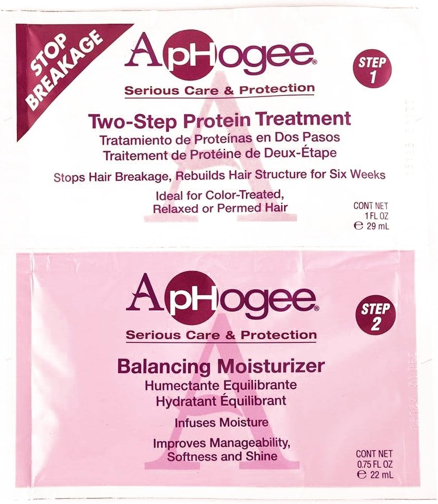 ApHogee Two-Step Protein Treatment & Balancing Moisturizer – Repairs Damaged Hair, Strengthens & Restores Moisture – 1 Ea
