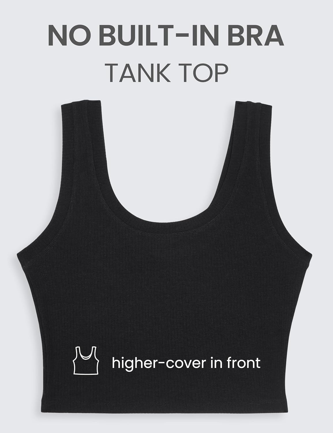 CRZ YOGA Ribbed Crop Fitted Tank Tops for Women Low U-Back Scoop Neck Casual Cropped Sleeveless Workout Yoga Shirt - Image 3