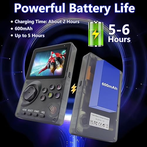 Miniatura 3 de 16 Bit Game Console 2.8-inch Super Wide Lcb Preloaded 100 HD Handheld Video Game Seniors Electronic Games Player Birthday Present Xmas (Transparent