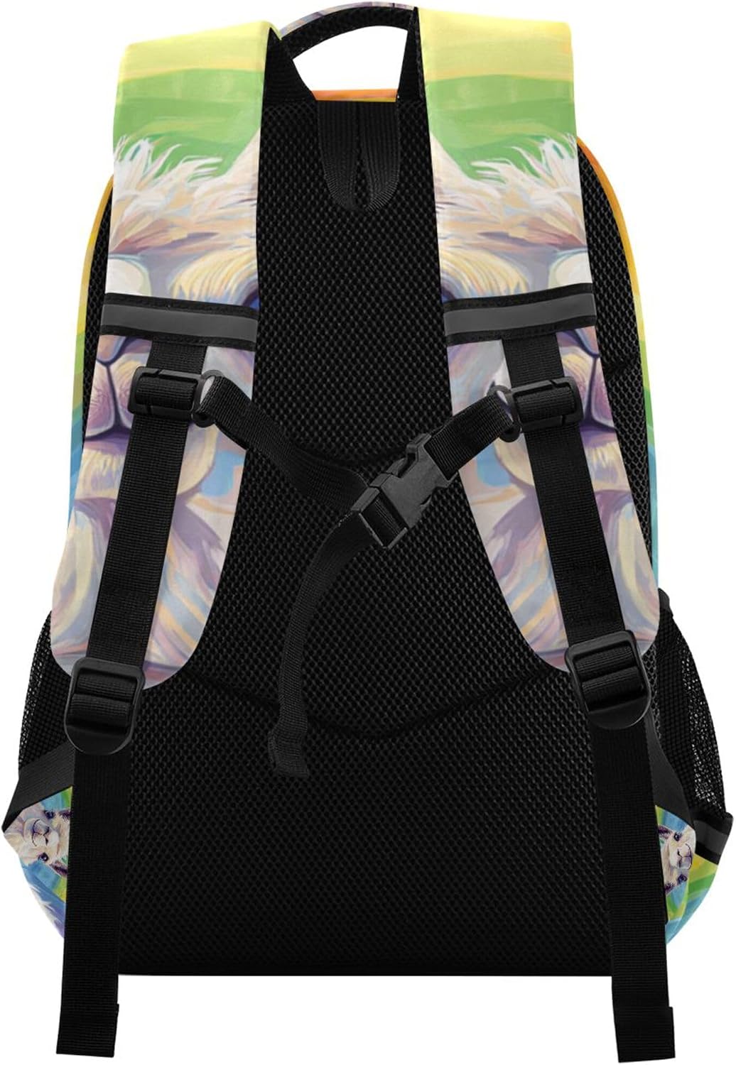 ALAZA Funny Llama Alpaca Rainbow Backpack Purse for Women Men Personalized Laptop Notebook Tablet Bag Stylish Casual Daypack, 13 14 15.6 inch image 2