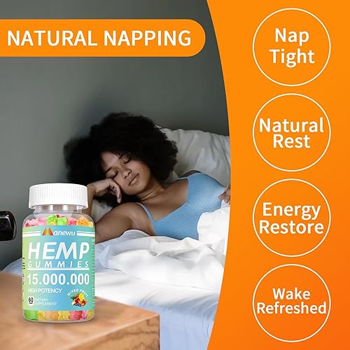 Miniatura 3 de Gomitas de cáñamo orgánico  Reducción de estrés extra fuerte de alta potencia y hora de dormir tranquila  Infusión natural para adultos Relajación