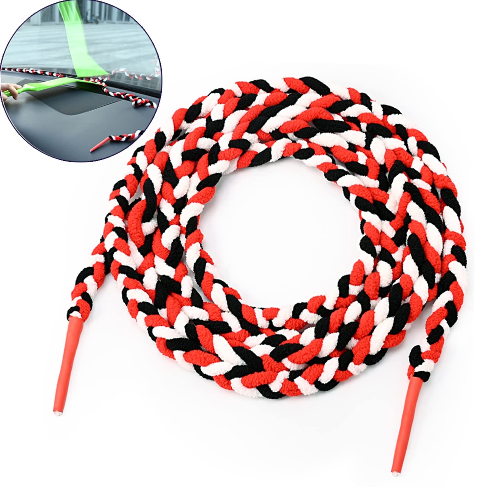 TRUSTTWO Accesorios de Lavado de Autos 300 cm Agua Absorbente Microfibra Cuerda de Parabrisas Tela Secado Tela Fuerte Paño de Absorbencia de Agua The Grey
