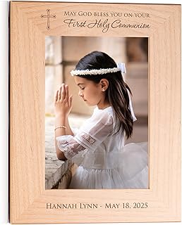 Lifetime Creations Personalized 1st Communion Picture Frame: First Holy Communion Gifts for Girls or Boys, Primera Comunion, Holds 5x7 Inch Portrait Photo