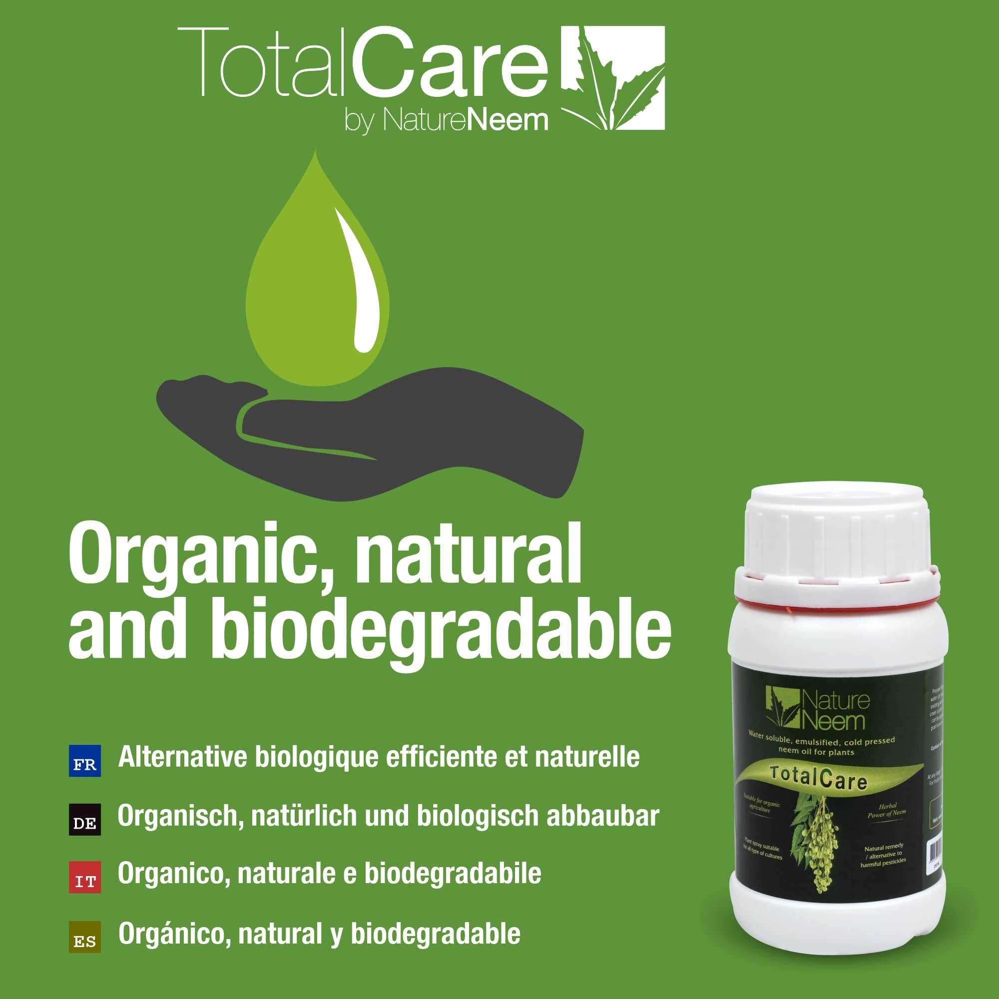 Huile de Neem - Hydrosoluble pour plantes - TotalCare - 250 ml