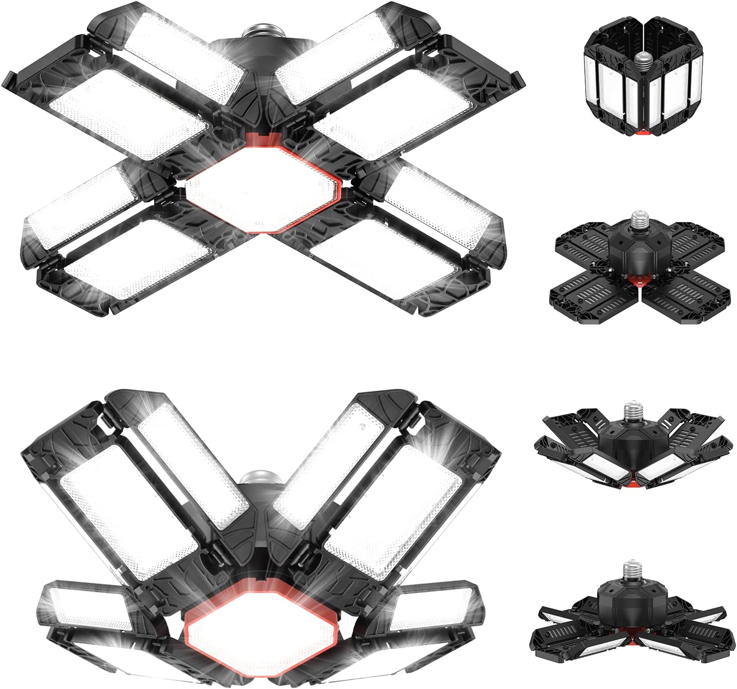 Hengda Éclairage De Garage à Led 200W 20000lm Lampe De Garage Deformables Plafonniers De Garage E2627 Lampe De Magasin Pour Atelier 81753639