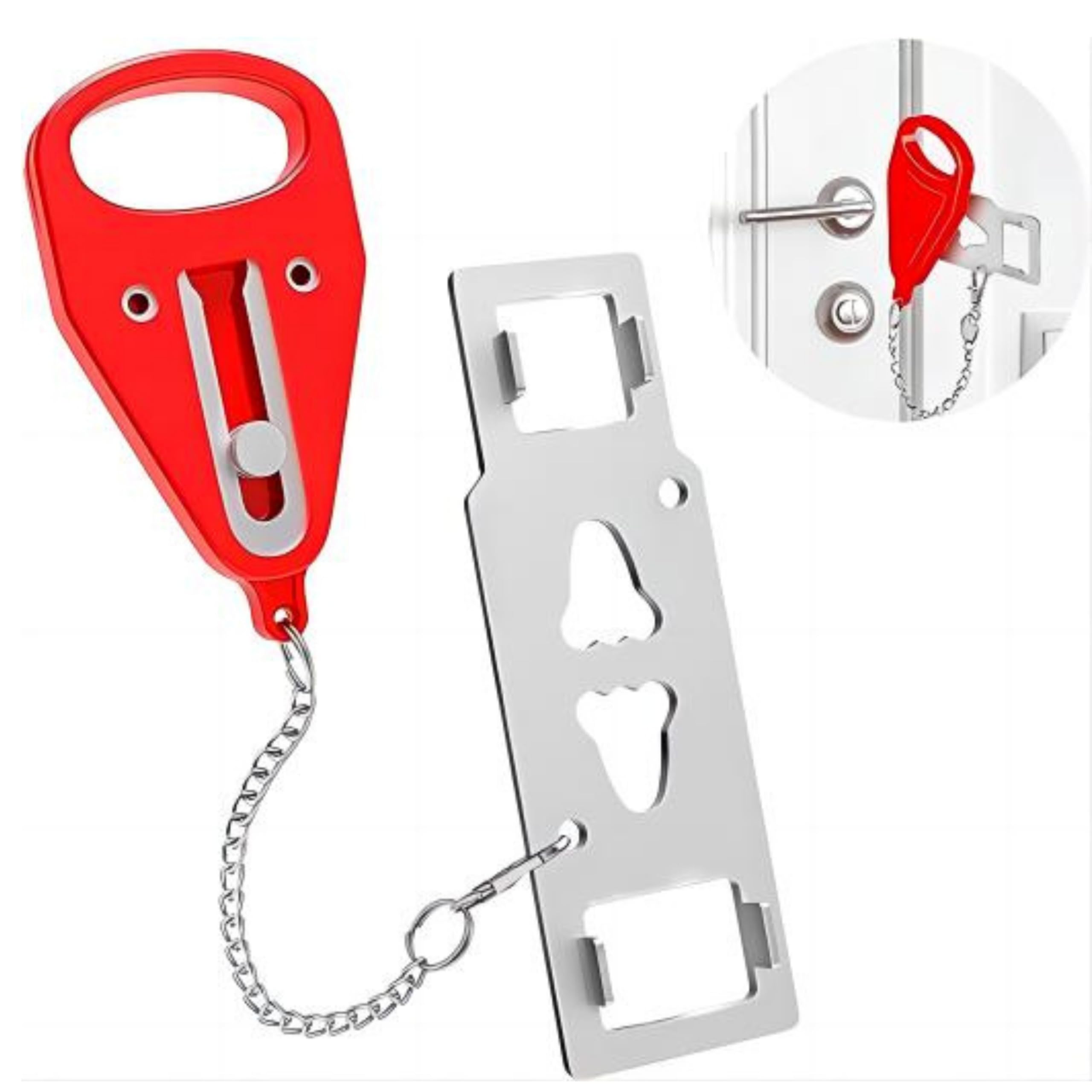 Serratura Per Hotel Serrature Portatili Per Porte QUCUMER - 2 Pezzi Per Sicurezza In Viaggio, Hotel, Casa - Facili Da Installare Senza Attrezzi Blocco Porta Hotel - Foto 10