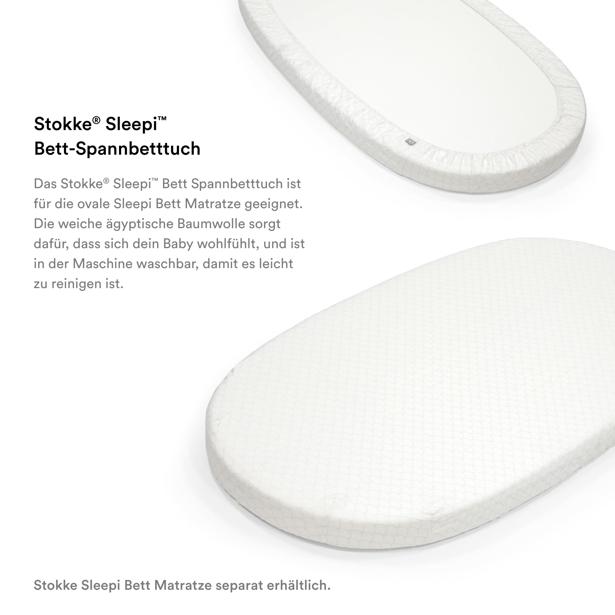 Stokke Sleepi Spannbetttuch V3, Fans Grey - Weiche Bettwäsche für süße Träume - Hergestellt für Stokke Sleepi Bett - 100% feiner Baumwollperkal - Waschbar
