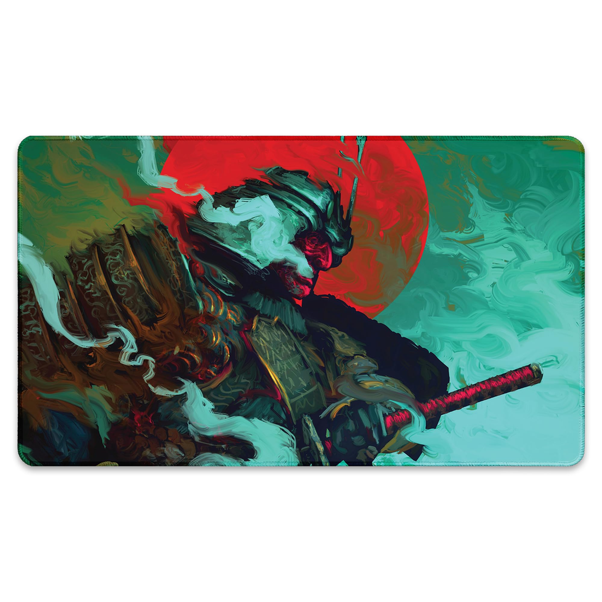 Samurai (Bordi cuciti) - Tappetino da Gioco MTG - Compatibile con Tappetino da Gioco Magic The Gathering - Gioca a MTG, YuGiOh, TCG - Disegni Originali