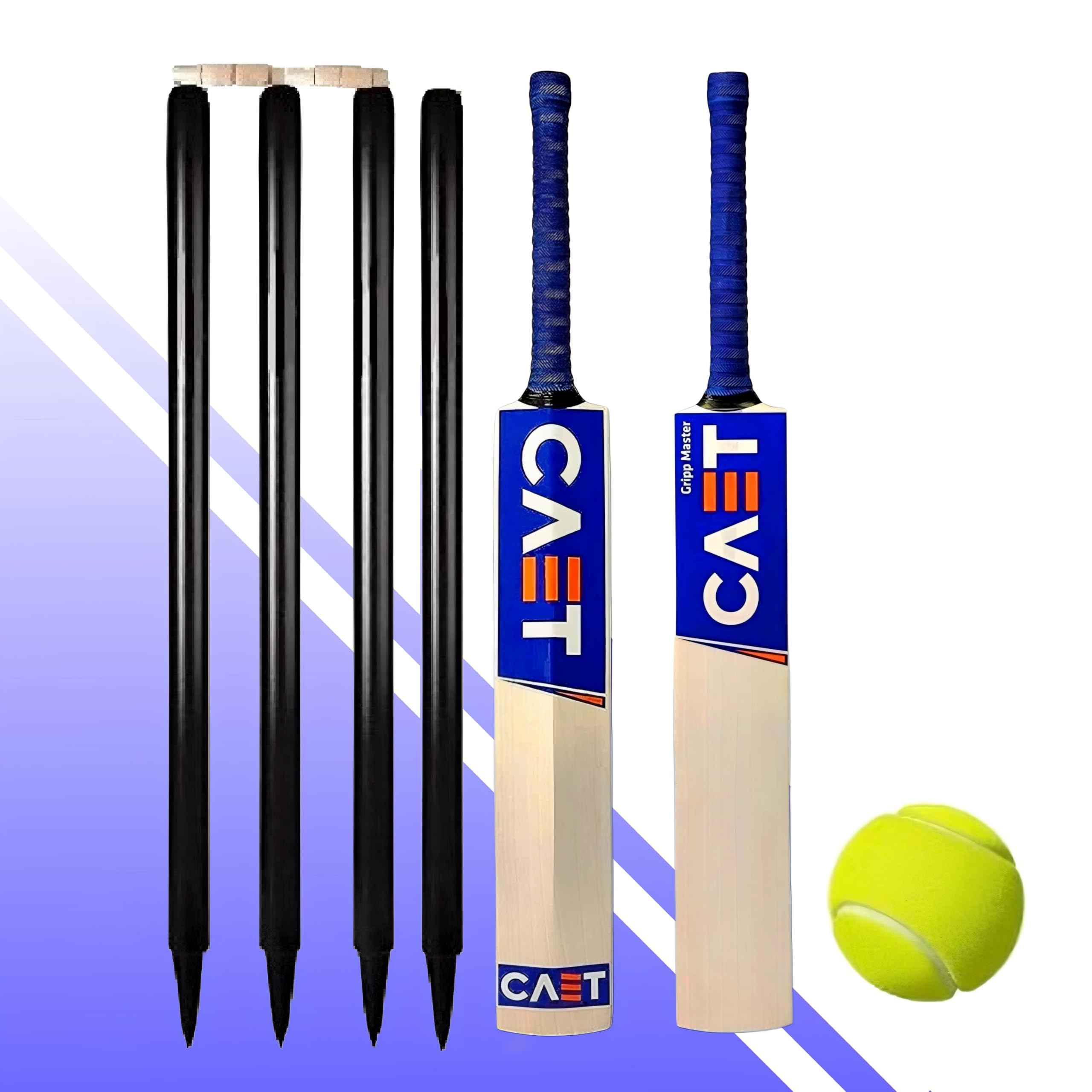 Popular Willow Cricket Set l Cricket Bat (5 No) with 4 Stumps Wicket Set with 2 Bails and 1 Ball l Heavy Duty Wooden Power Series for Ages 9-12 and Above.D1 (Pack of 1)-image-20