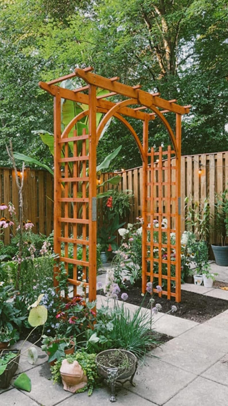 Sturdy Wood Arbor Arch Wedding Arches for Ceremony Wooden Garden Trellis Arbor Climbing Planting Garden Patio GreenhouseTWF