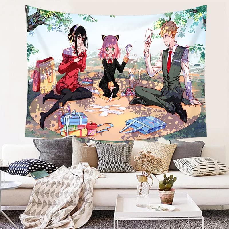 Xiayutian Spy Familyタペストリーアニメ スパイファミリーロイド ヨル アーニャ ボンド タペストリー 大判しゃれ壁掛け ポスター 大判 人気 ゲーム アニメ グッズ 多機能壁掛け ファブリック装飾用品 インテリア 装飾 90 75cm ついに再販開始