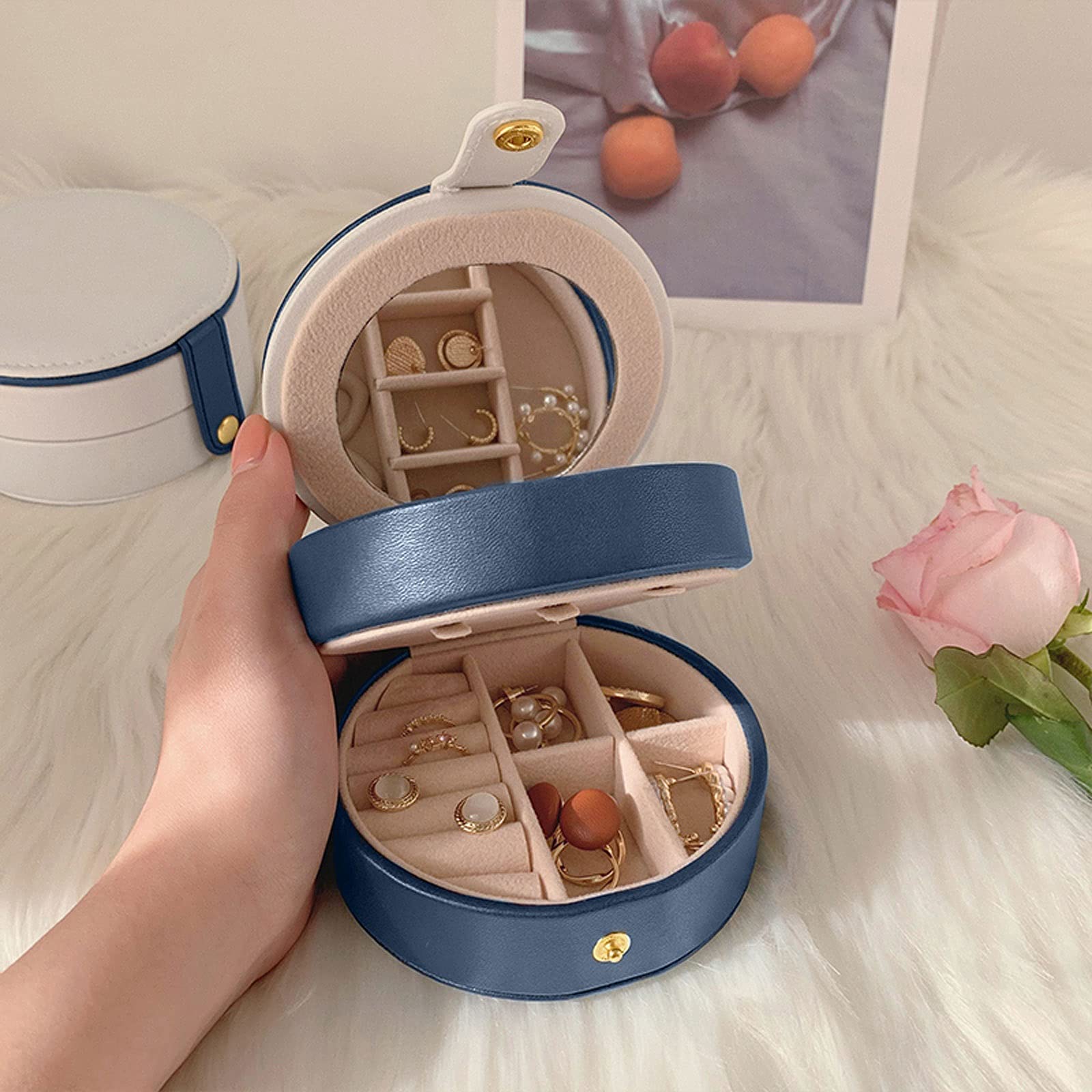 Joyero De Viaje De Terciopelo, Estuche Portátil 16x11x5 Cm