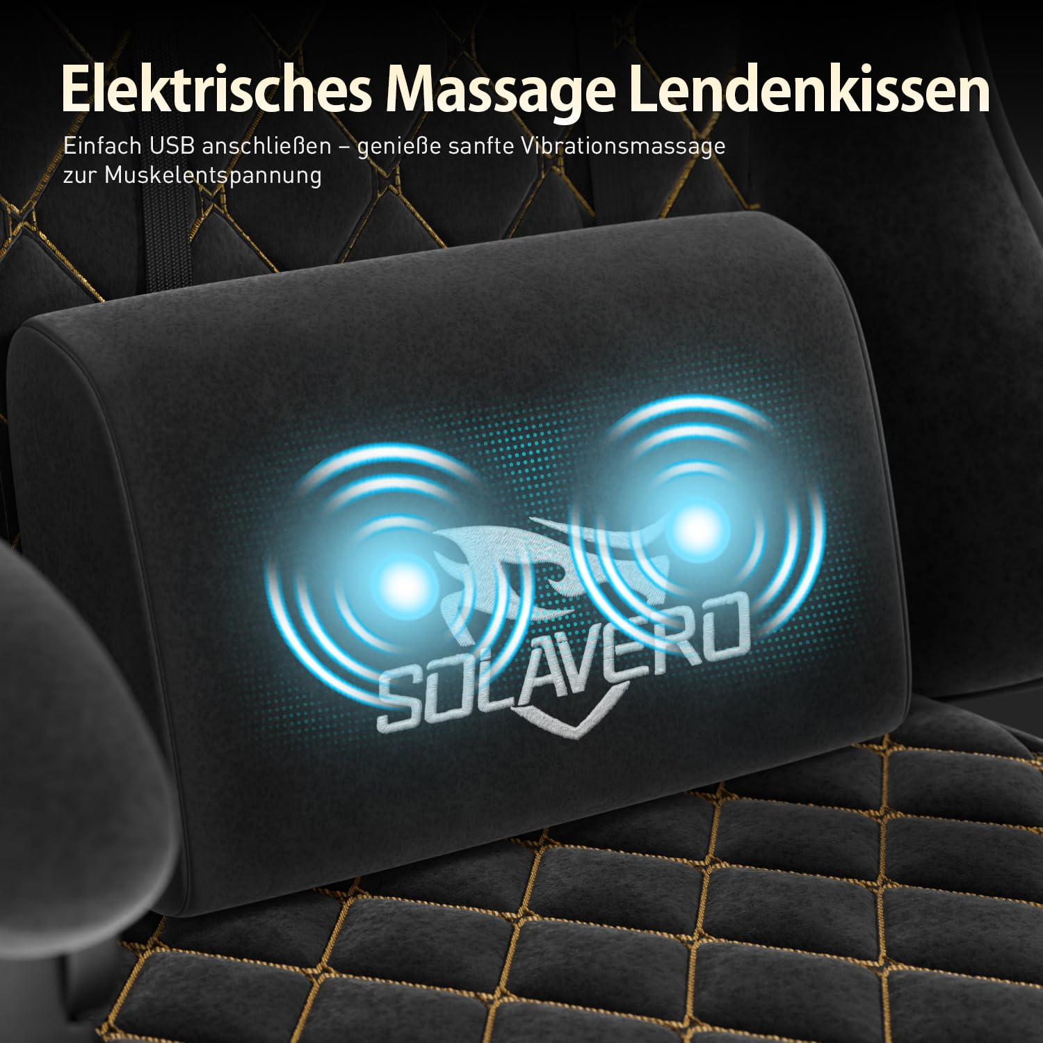 HLONONE Gaming Stuhl Stoff, Massage Gaming Chair, Atmungsaktiver Wildlederimitat Gamer Stuhl, So Weich Wie Pelz, Ergonomischer Bürostuhl mit Fußstütze, Kopfstütze und Lendenkissen, PC Stuhls Schwarz