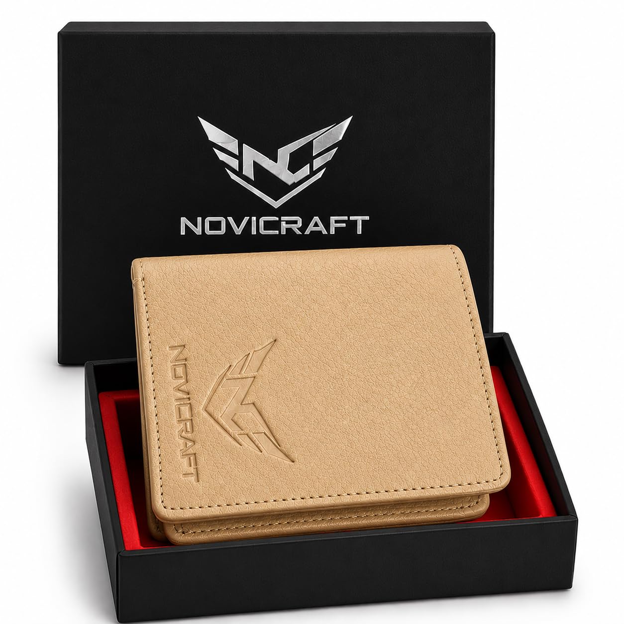 Casual Artificial Leather Wallet | Multiple Card Slots | ID Window | Coin Pocket | Double Cash Compartments | Durable Bifold Wallet for Daily Use Cream-picture-17