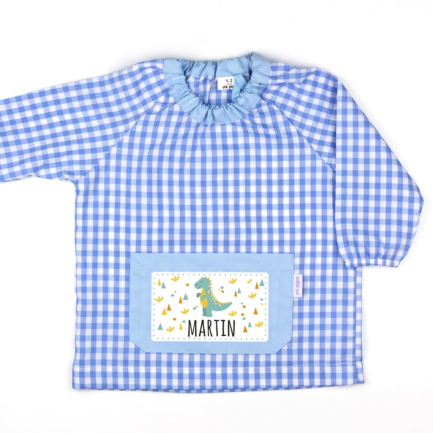 Babi Escolar Infantil Con Nombre Personalizado | Baby Guarderia de Tejido Popelín y Bolsillo Delantero | Bata Escolar de 1-3 Años | Diseño Funcional y Fácil de Lavar