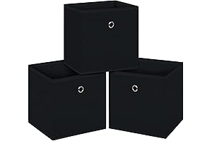 Black Foldable Storage Cubes Bins 11 Inch