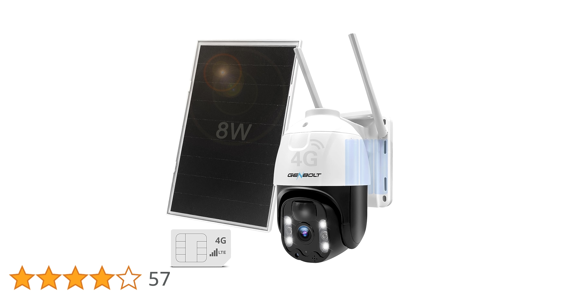 【新品】GENBOLT 防犯カメラ GB216K-4G 4G LTE 防犯カメラ 屋外 ソーラー SIMカメラ 300万画素 WI-FI