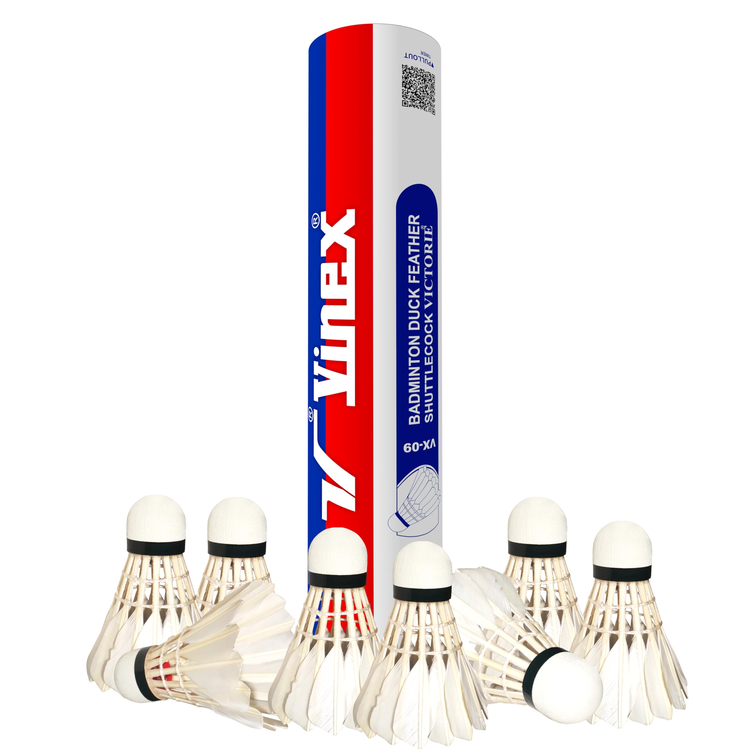 Vinex Victorie Duck Feather Shuttlecock – (Pack of 12), Durable