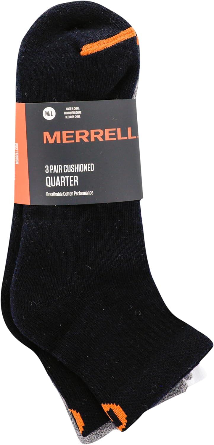 Merrell unisex-adult Men's and Women's Cushioned Cotton Ankle Socks - 3 & 6 Pairs - Breathable Mesh Comfort Zones - Image 2