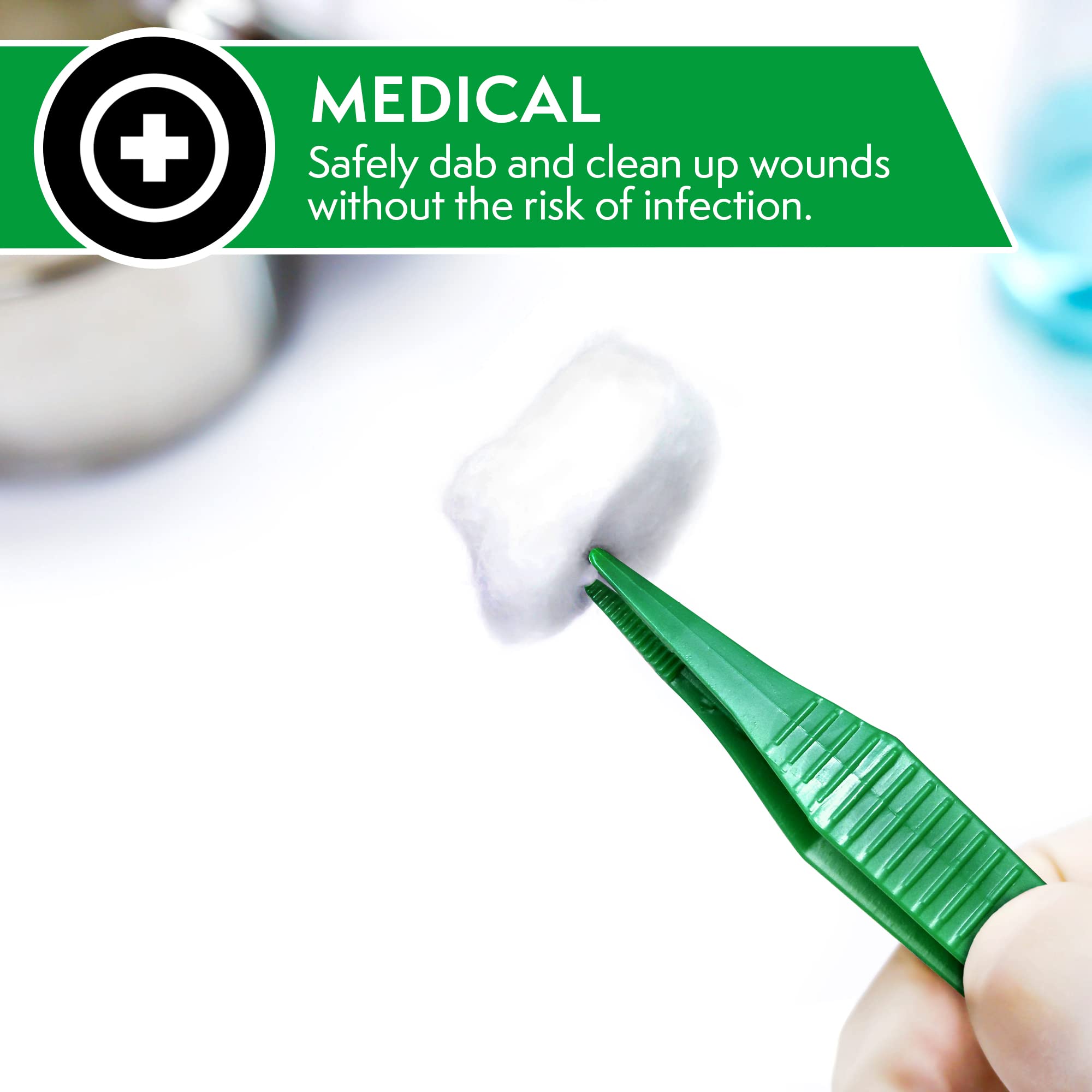 JFA Medical Pinzas de plástico desechables de primeros auxilios, 12,5 cm, caja de 20 unidades