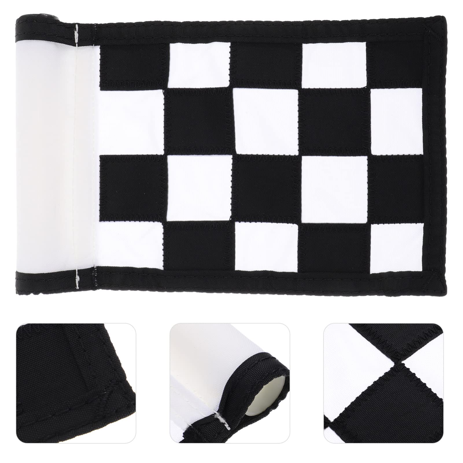 BRIGHTFUFU Golf Pin Flags Portable and Sturdy Checkered Training Flag Golf Flagpole for Carts and Practice Courts
