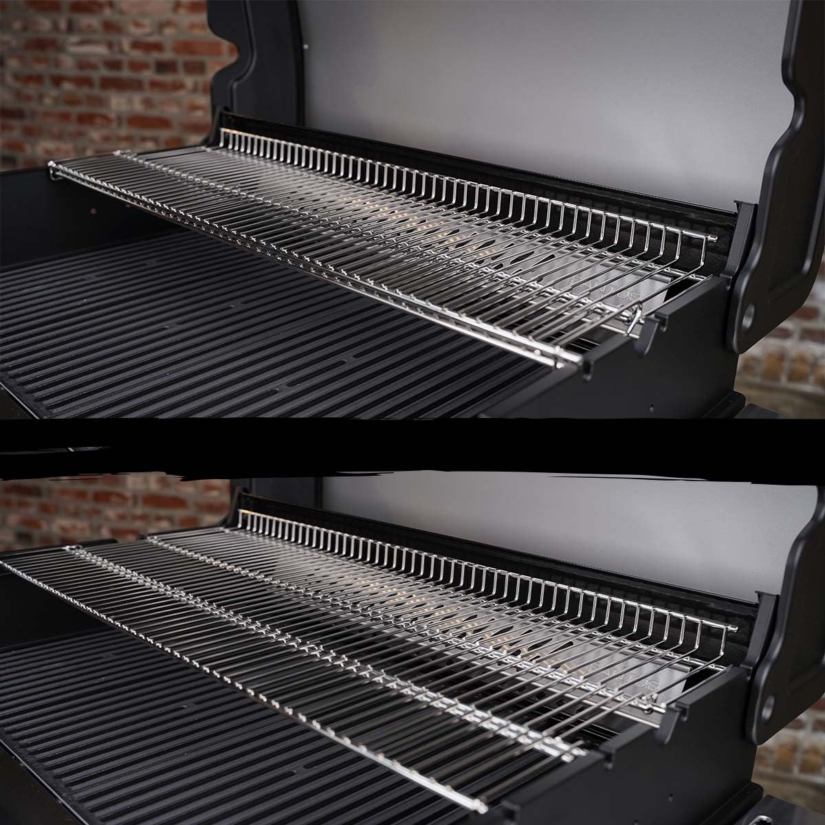 SANTOS Gasgrill S-418 Pro Schwarz - Premium Gasgrill 4 Brenner - 800°C Infrarot Seitenbrenner & Heckbrenner - Langlebiger BBQ Gas Grill mit optimaler Isolierung - Edelstahl Grillrost & Warmhalterost