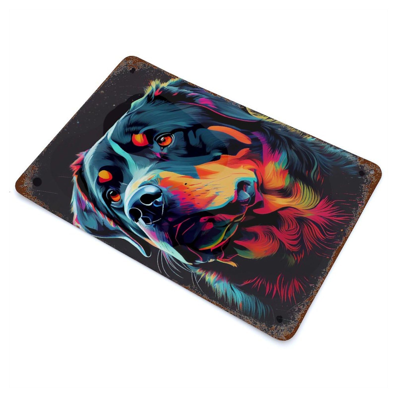 Rottweiler Colorful Dog Decorative Tin Sign 11.8"x7.9", Ideal for Garage, Bar And Workshop Decor