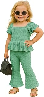 A.T.U.N. (ALL THINGS UBER NICE) Girls Printed Top and Pants Set | Casual & Trendy Co-ord Set for Kids Price In India