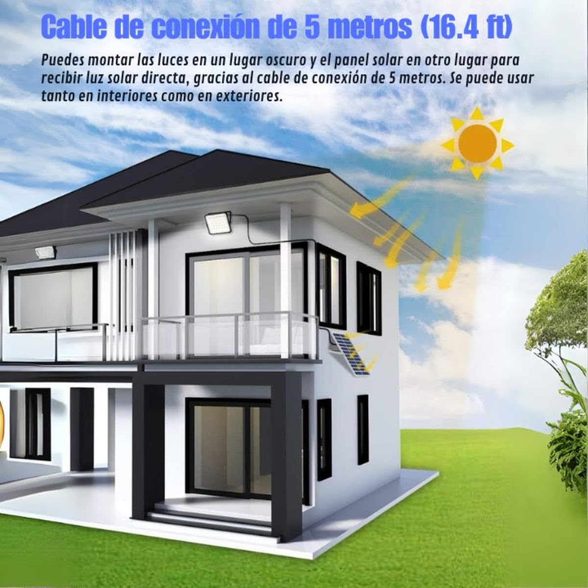 Reflector Solar LED de Alta Potencia Zhuan - 350 Watios - 320 Piezas LED - 6500K - con Panel Fotovoltaico Monocristalino y Batería LiFePO4 para Iluminación Exterior Eficiente y Ecológica