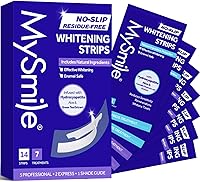 Vista 1 de Tiras blanqueadoras dentales MySmile, Tiras blancas con infusión de hidroxiapatita, Blanqueamiento dental sin sensibilidad con ingredientes